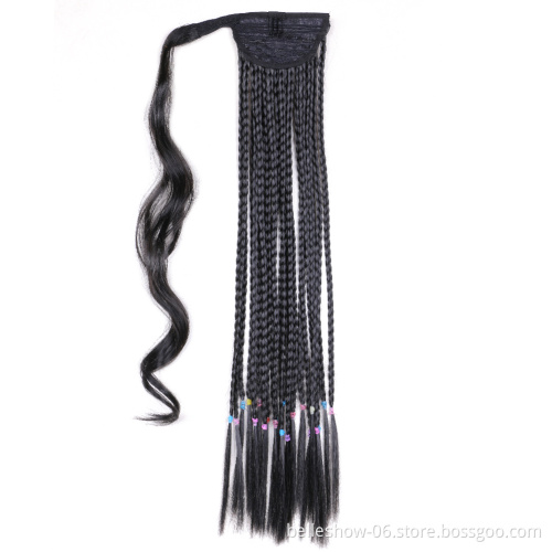 Hot sell  Easy To Wear Many Different Color OmbreS ynthetic Wrap Around Magic Paste Ponytail